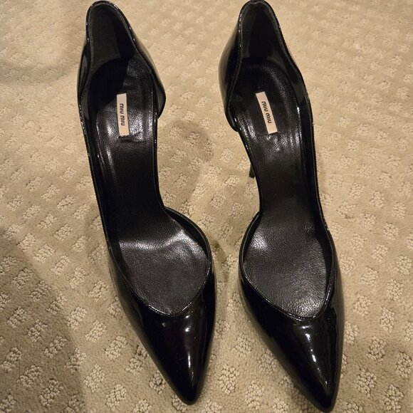 Miu Miu Patent Black Pumps - Picture 1 of 8